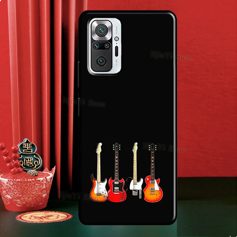 Мягкий чехол Vintage Music Guitars для Xiaomi Redmi Note 11 10 9 8 Pro 9S 10S 11S Cover 8A 9A 9C 9T и др.