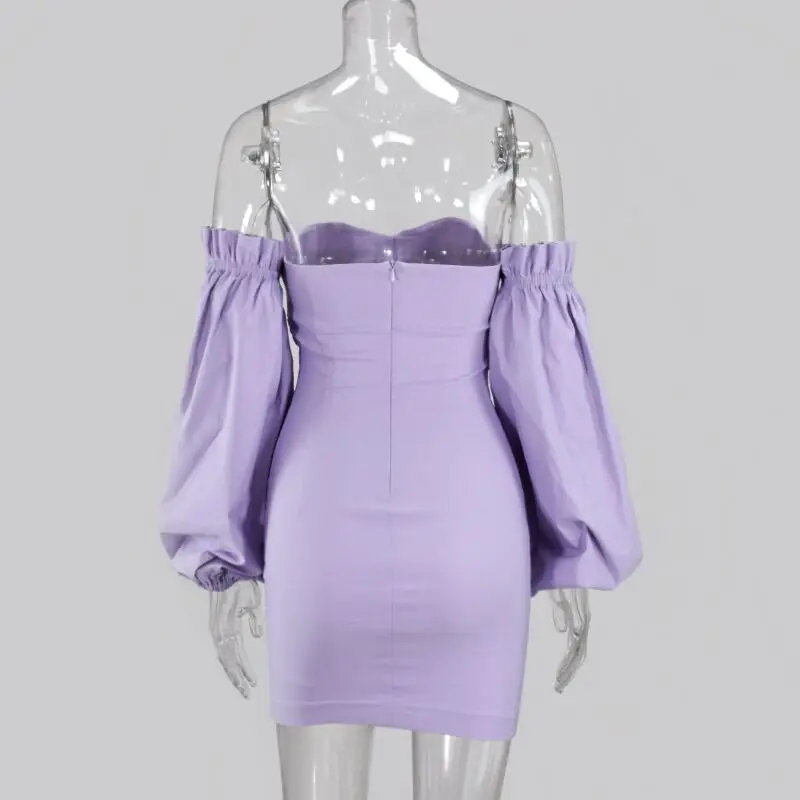 

2020 Direct Selling Polyester Full Zanzea Dress Women Woman Dress Fashion Strapless Sleeve Collar Sexy Lantern Tube Top Summer