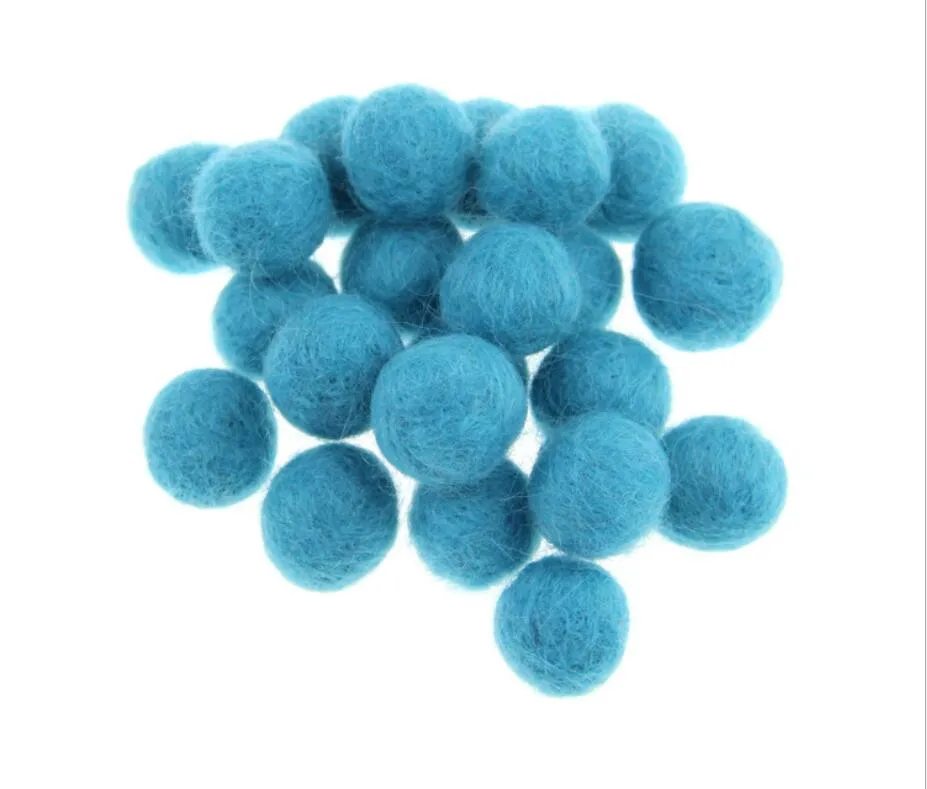 Sky Blue 10 шт. 2 см красочный шарик из шерстяного войлока DIY ремесло фетровые Шары поставки для детей лента для волос одежда ремесло аксессуары брошь украшения - Цвет: Sky Blue