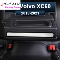 jrel for volvo xc60 2018 2021 stainless steel car inner rear water cup holder panel decoration cover trim stickers accessories