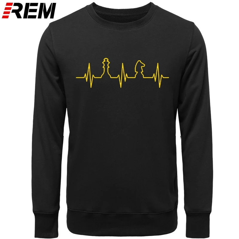 Худи REM Heartbeat of Chess Man с длинным рукавом для мужчин классная любовь игра в шахматы