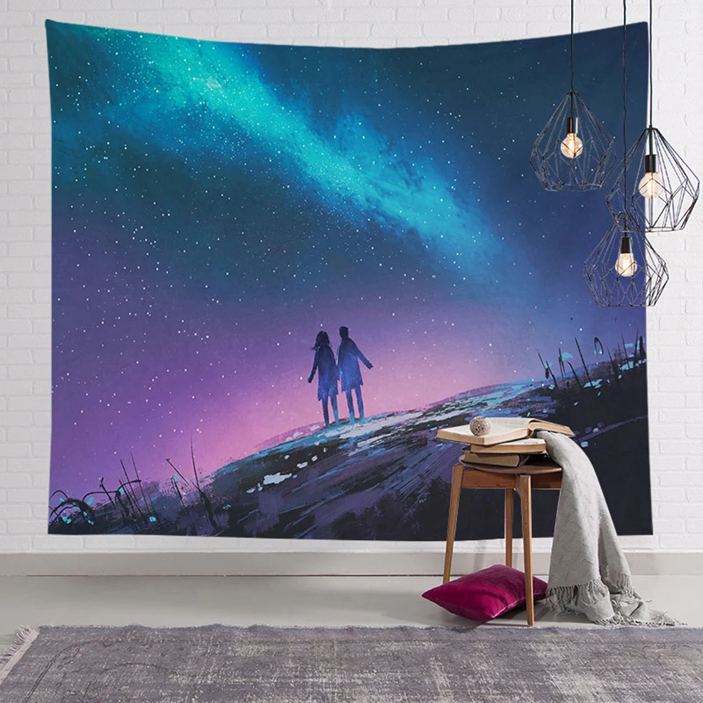 Яркий Цвет настенный гобелен пейзаж воздушный шар в форме дерева покрывало