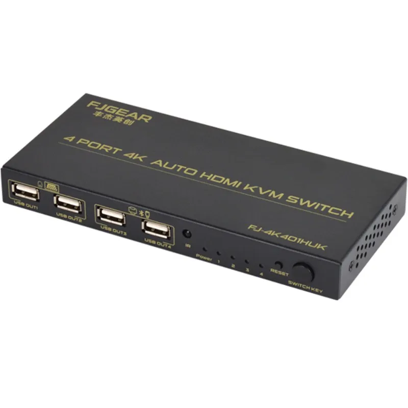 hdmi switch  support 4K 4 port kvm switcher with remote control  4 USB port sharing keyboard mouse monitor printer