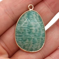 natural bamboo leaf agate pendant charms water drop shape pendant for jewelry making diy necklace earrings accessories 23x34mm
