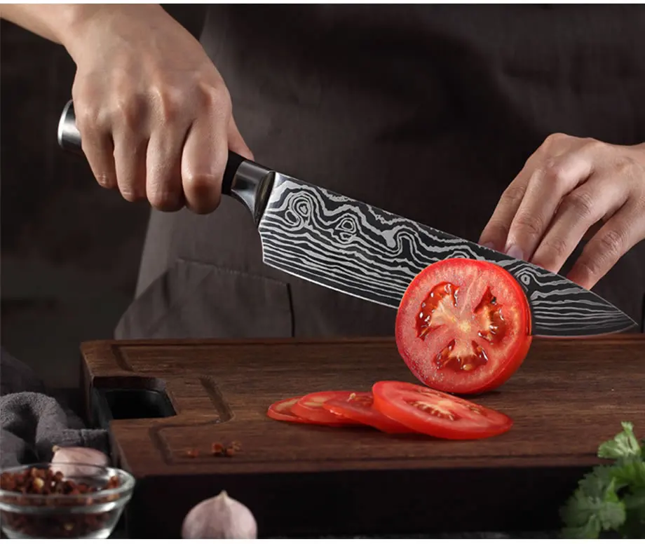 Upspirit " Западный нож шеф-повара из нержавеющей стали мясо рыбы Кливер фруктовый, овощной слайсер нож для суши для нарезки, кухонный нож шеф-повара