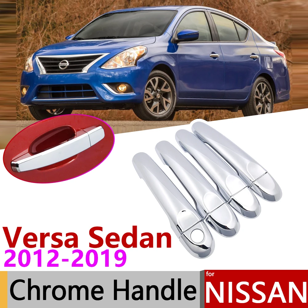 Хромированная накладка на дверную ручку для Nissan Versa Sedan hiso Almera Renault Scala 2012 ~ 2019