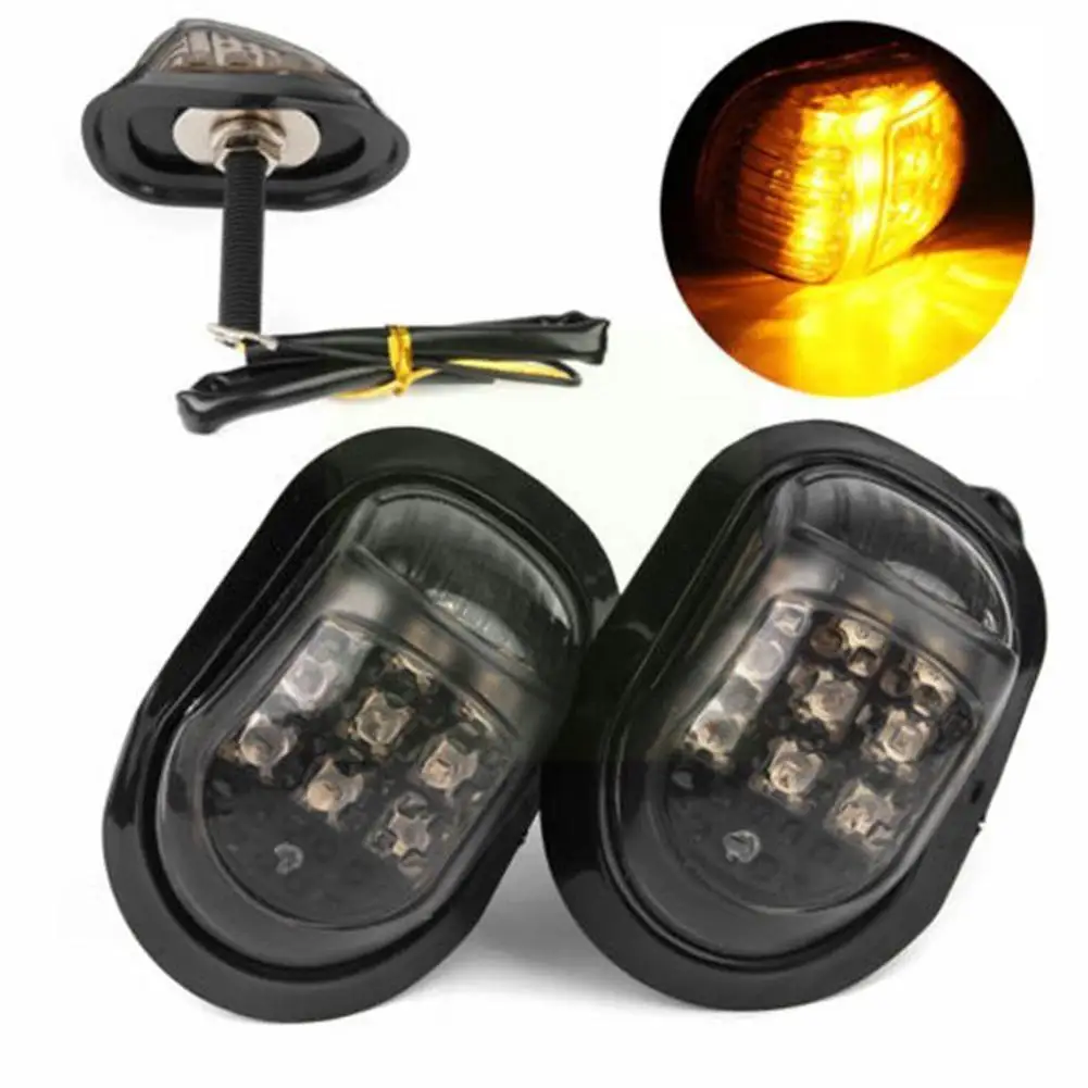 

Motorcycle Front Rear Turn Signal Light 9 LED DC 12 Electric Light Yellow Indicator Lamps V Color Turn Bike Q8Y8