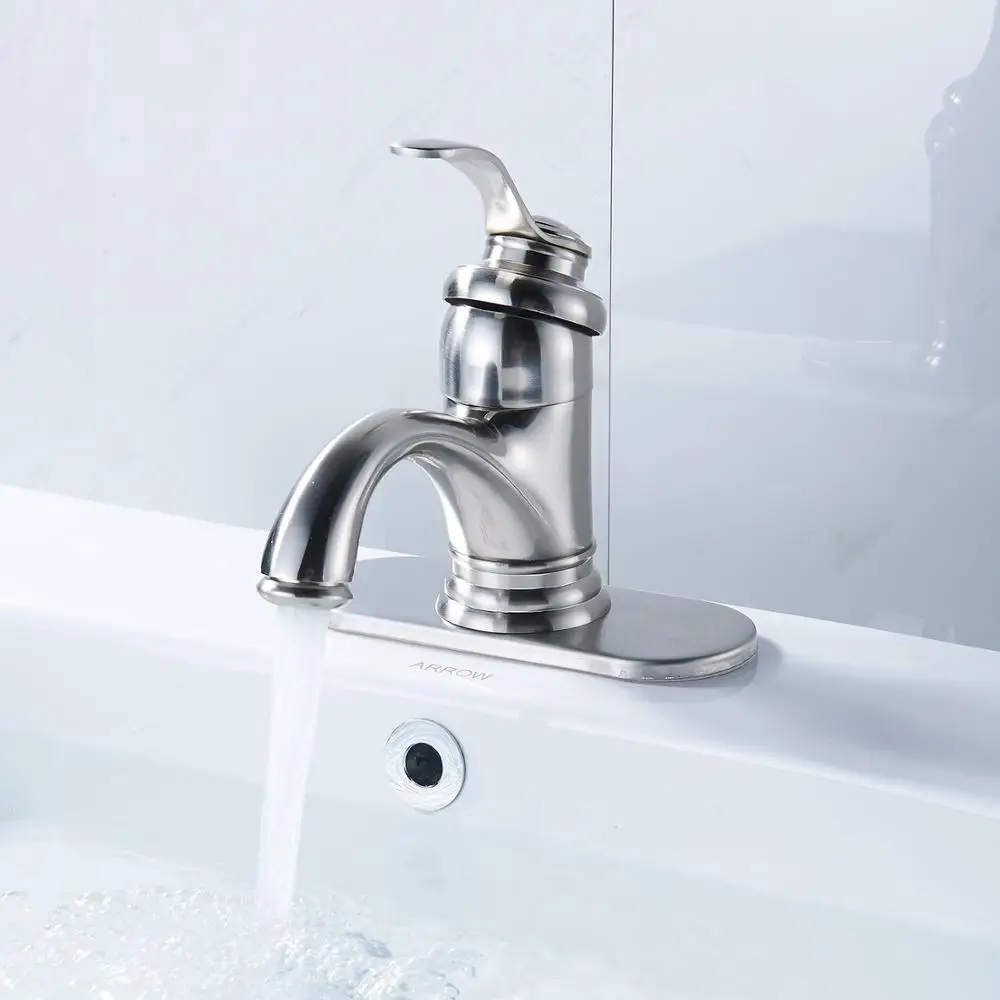 Brushed Nickel Waterfall Bathroom Sink Faucets Single Handle One Hole Deck Mount Lavatory | Обустройство дома