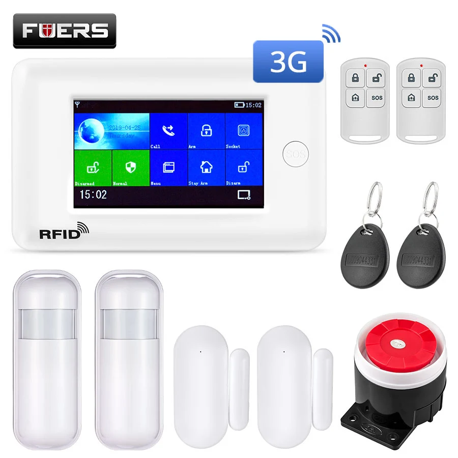 Fuers wifi умная домашняя система охранной сигнализации 3g противоугонная система 4,3 дюймов цветной экран приложение дистанционное управление PIR датчик движения - Цвет: KIT 6