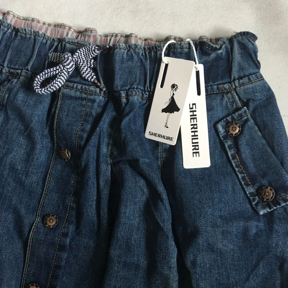 

2021 High Waist Cotton Denim Women Long Skirt Lace-Up Waist Oversize Women Denim Skirt Plus Size 7XL Women Skirts Faldas Saias