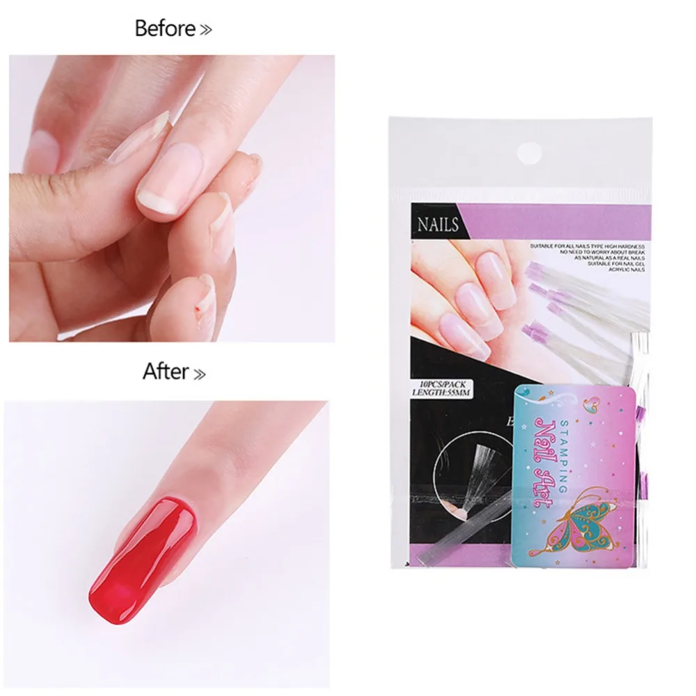 10 шт. Fibernails для ногтей из стекловолокна наращивания акриловые строительные