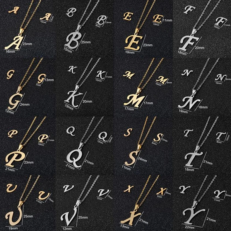 Милые дети комплект ювелирных изделий 26 букв подвеска колье и серьги бижутерия