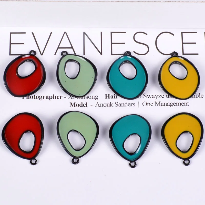 2pcs DIY Accessories Green Concave Design Grid Triangle Circle Earrings Pendants Contracted Alloy Collar Material | Украшения и