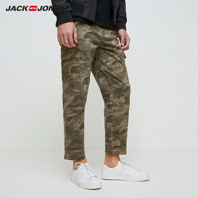 Джинсы-карго JackJones мужские камуфляжные свободные прямые штаны 219432501 | Мужская