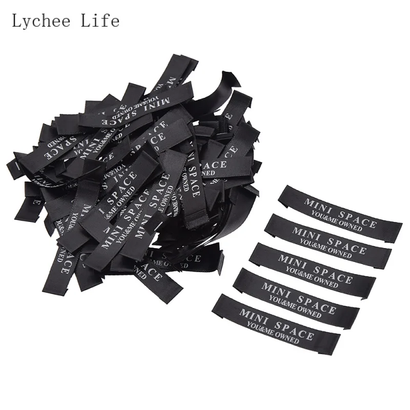 Lychee Life 100 шт./лот атласные ярлыки для одежды с принтом космоса DIY аксессуаров