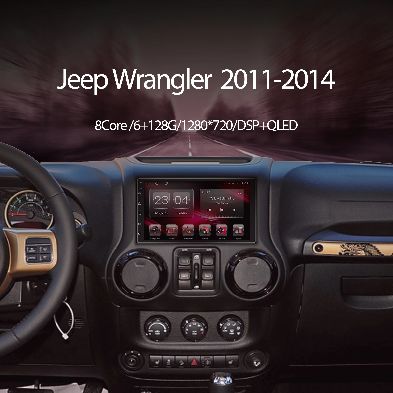 저렴한 자동차 네비게이션 터치 스크린 멀티미디어 플레이어 지프 랭글러 2011-2014 무선 애플 CarPlay 안드로이드 Mutifunctional 라디오