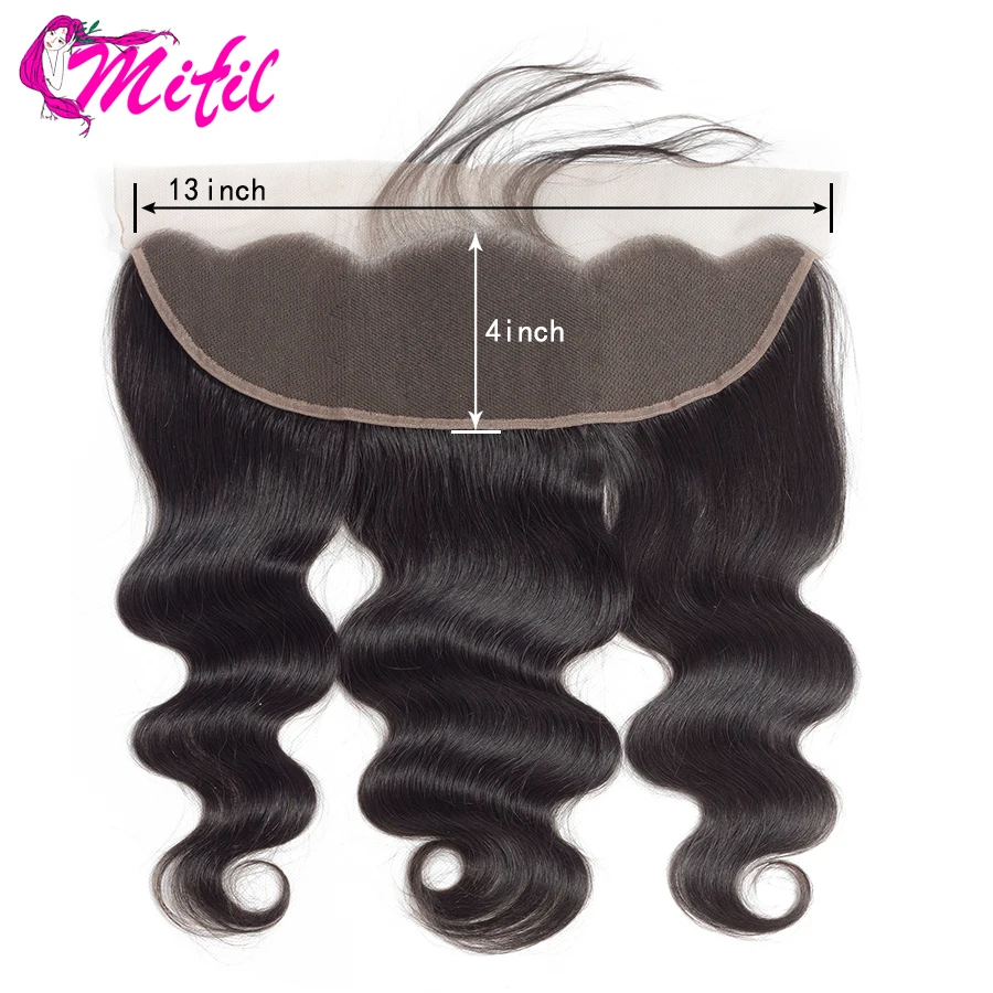 13x4 Lace Closure Mifil волосы индийские волнистые фронтальные Закрытие с волосами младенца Remy человеческие волосы 13x4 уха до уха Кружева Фронтальная Закрытие - Цвет: 13x4 Lace Closure