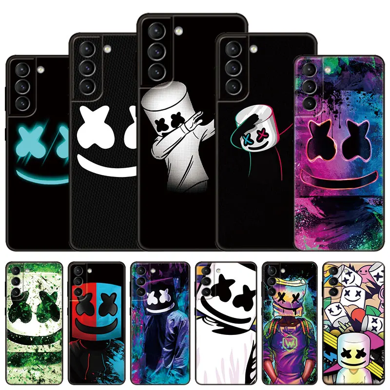 DJ marshmallow Phone Case For Samsung Galaxy S22 Pro S21 S20 FE Ultra S10 Lite S10 S10E S9 S8 Plus Soft TPU Black Cover