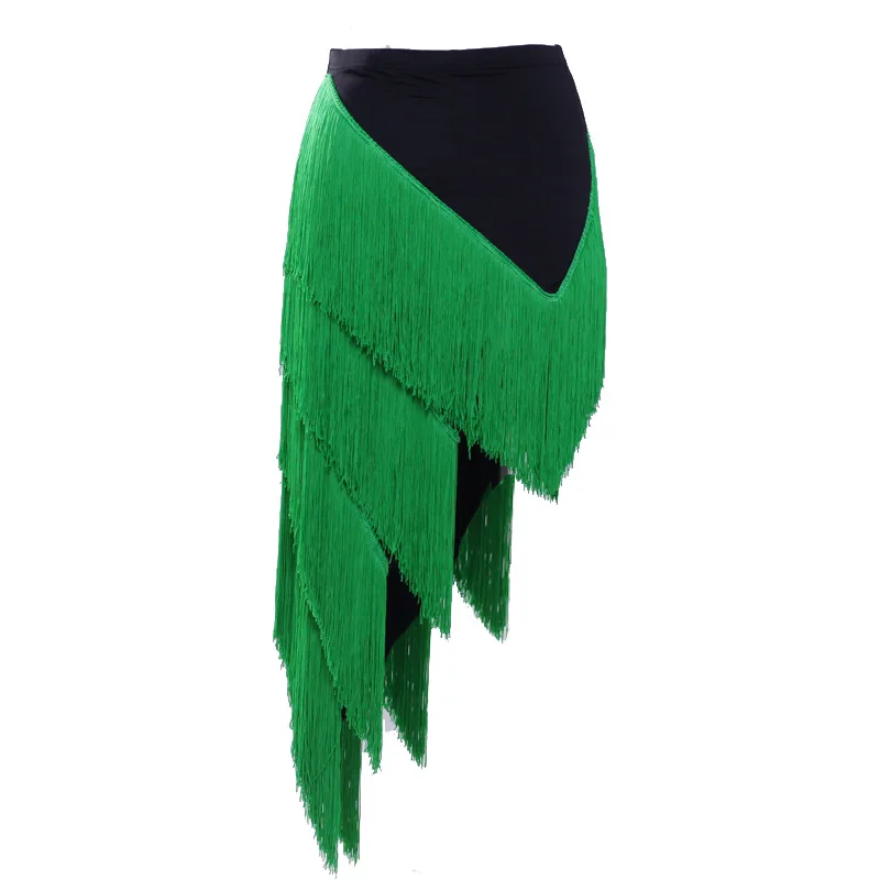 Взрослая юбка для латинских танцев женский сексуальный отделанный бахромой