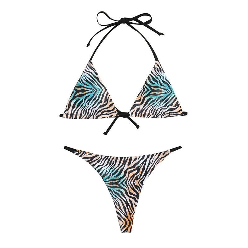 

Miniature Bikinis Sling Tether Swimsuit Women Sexy BacklessBikinis Set Push Up Swimwear Female 2021 New Swimming Bathing Suits