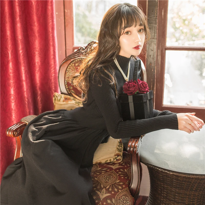 2019 Новая модная женская одежда зимнее винтажное платье платья женское