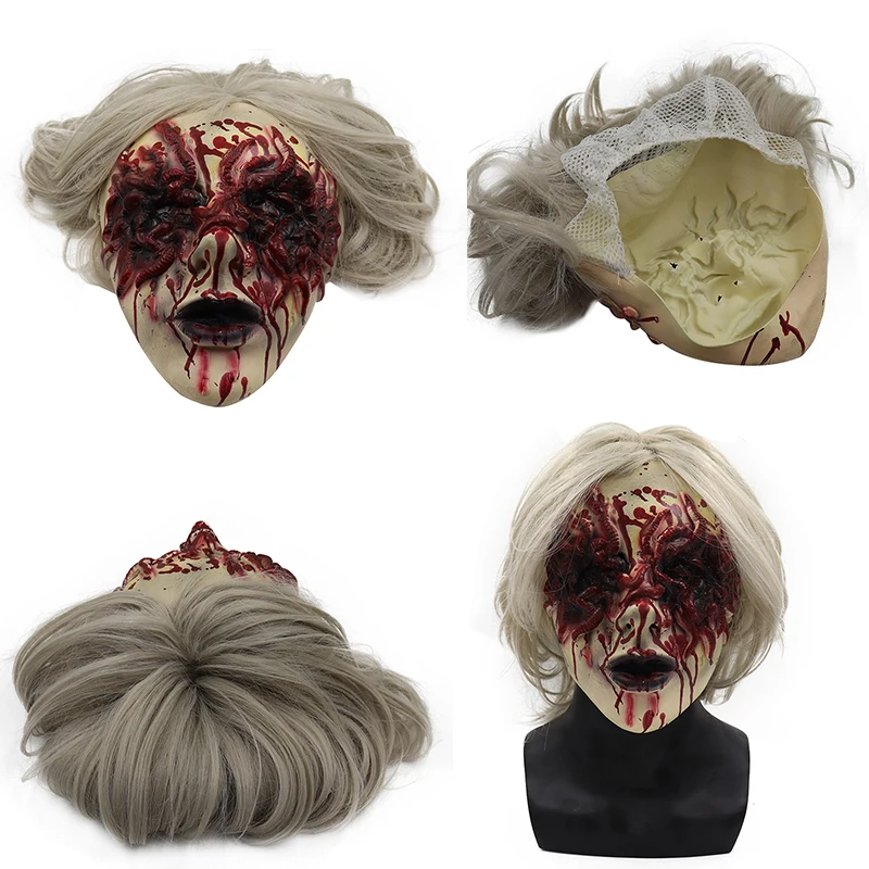 Маска для Хэллоуина Ужасов Вечерние Маски белая маска волос с защитой от