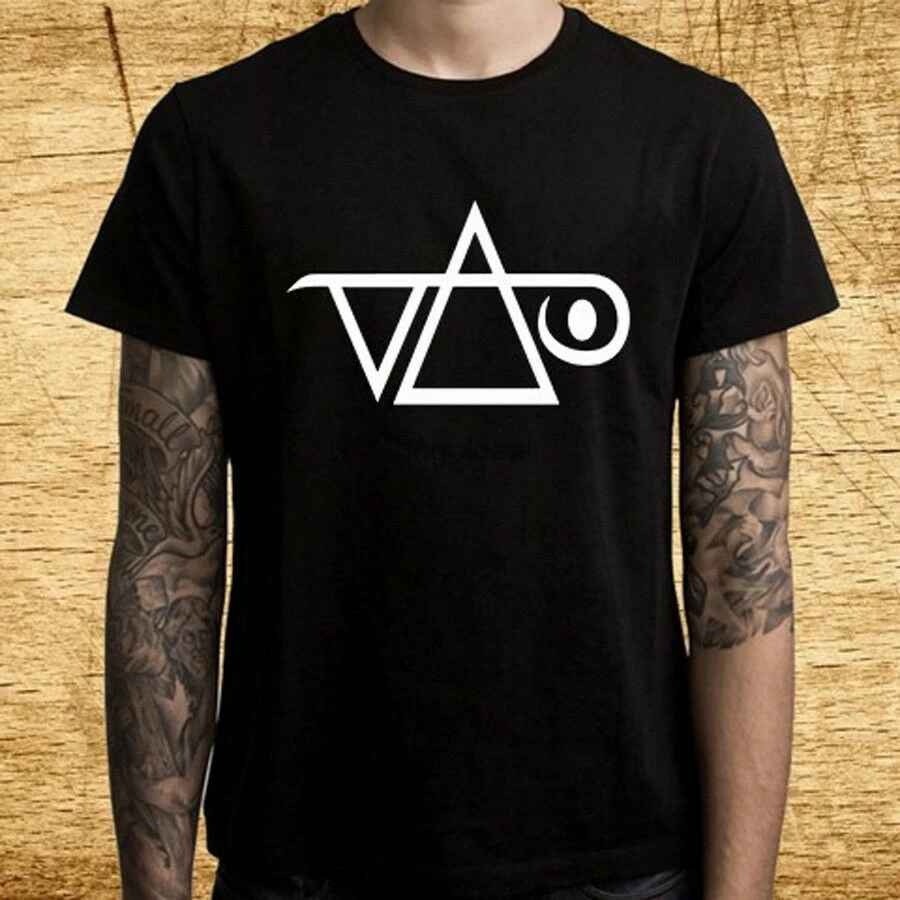 Новая мужская черная футболка с логотипом американского гитариста Стива Вай |