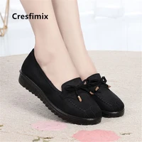 cresfimix women classic high quality brown flat shoes ladies casual slip on ballet shoes dance flats zapatos de mujer a5530