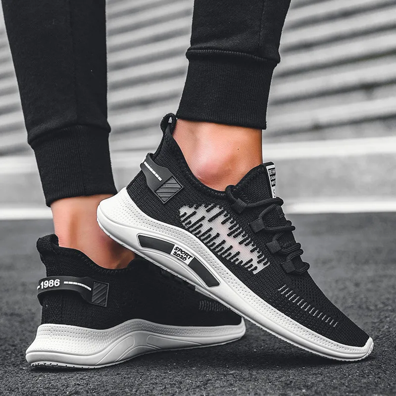 

Дышащая Спортивная сетчатая обувь на шнуровке, модная повседневная обувь, мужская обувь, нескользящая Повседневная модная обувь для мужчин