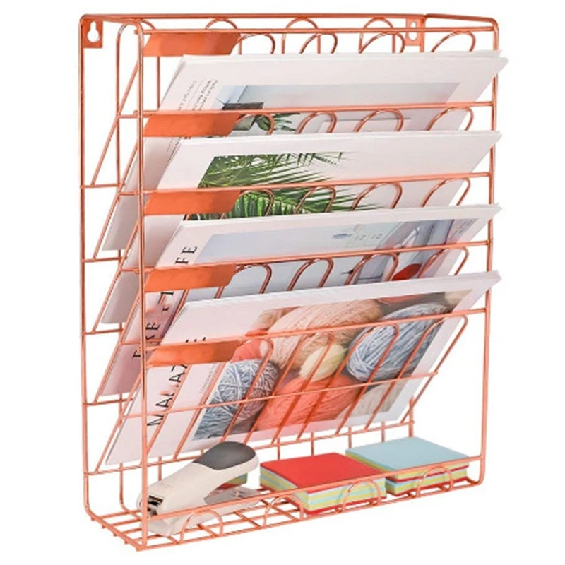 Европейские Простые розовые золотистые железные книжные полки настольные книги