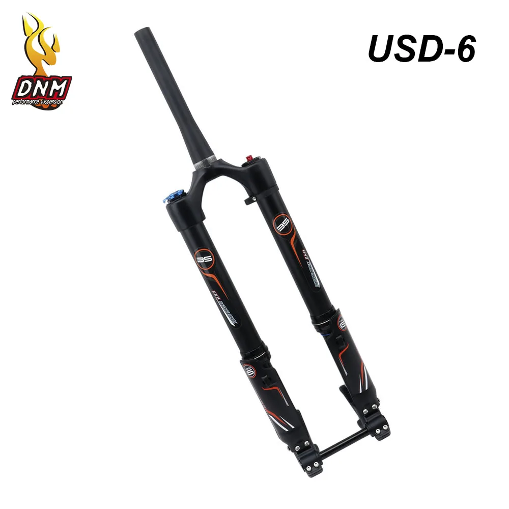 

DNM USD-6 26" 27.5" MTB Bike Front Fork 1-1/8" To 1.5" Tapered Fork AL 7075 Air Suspension 140mm Travel Mountain Bicycle Fork