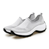 comfy slip on shoes wedge heels mesh trainers runner sports walk sneakers women