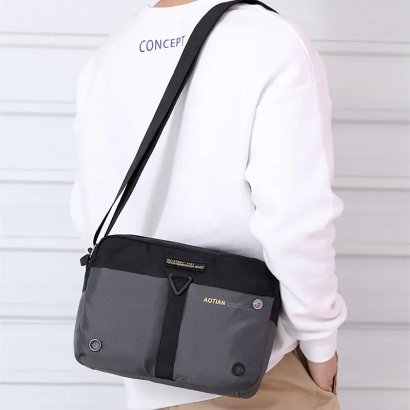 Scione Nylon Shoulder Bags Men Casual Travel Waterproof Single Bag men Sling Cross Body Messenger Male iPad |