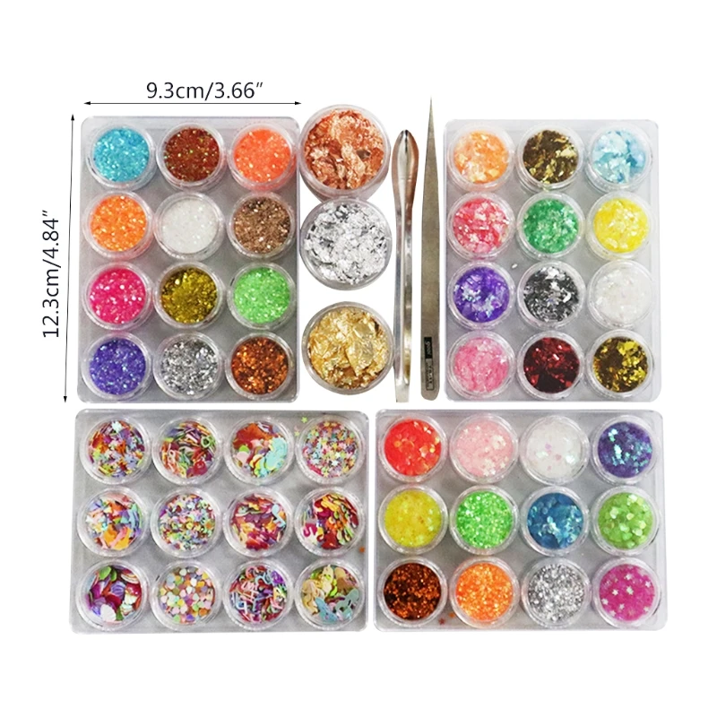 

Casting Mold Glitter Sequins Epoxy Resin DIY Jewelry Making Decoration Nail Arts Accessories Pigment Fillings Kit