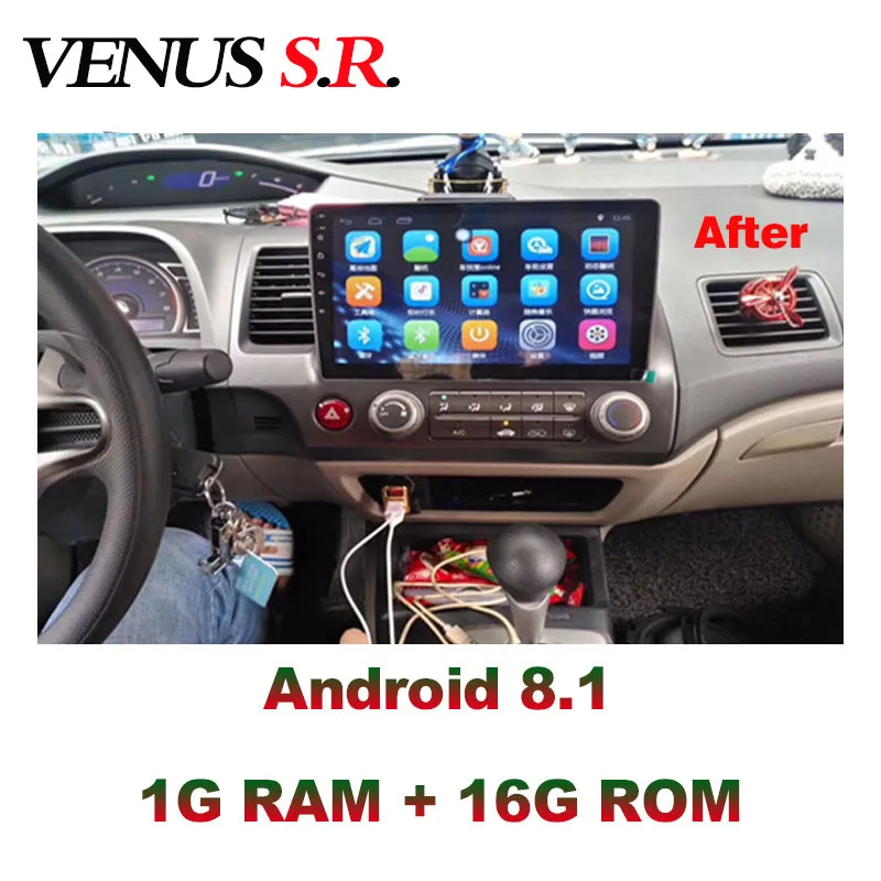 VenusSR Android 8 1 2.5D автомобильный dvd для Honda civic 2008-2011 мультимедиа головное устройство GPS