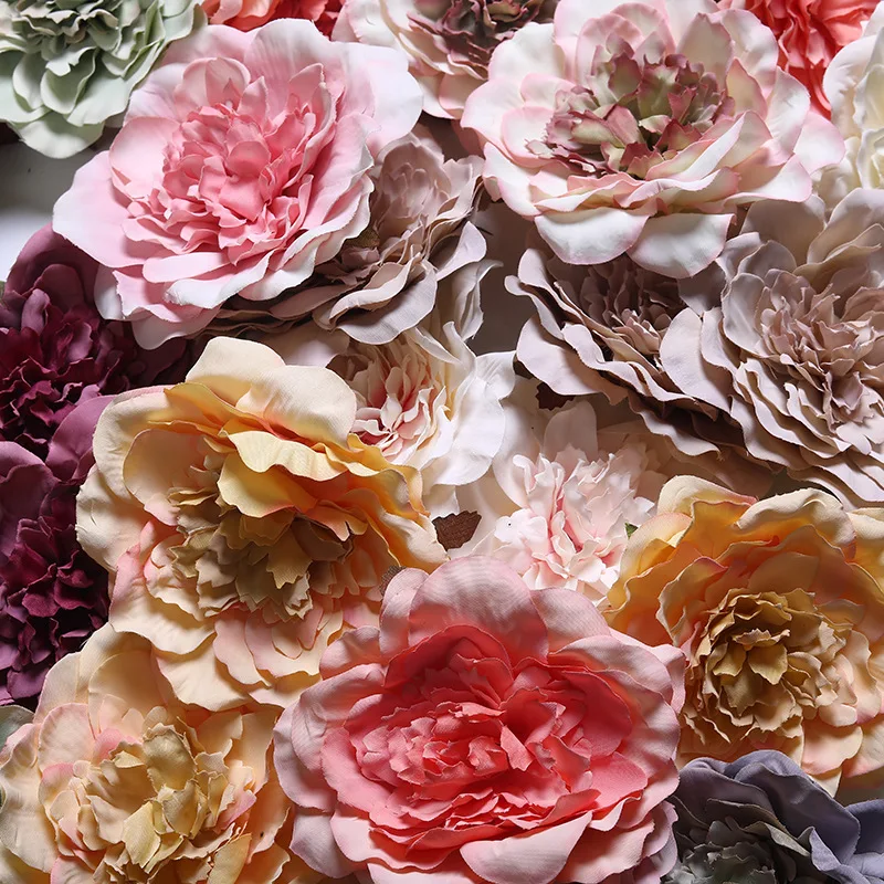 10pcs 10cm Silk Flowers For Home Decoration Large Peony Artificial Flower Head Wedding Diy Crafting Wall Backdrop | Дом и сад