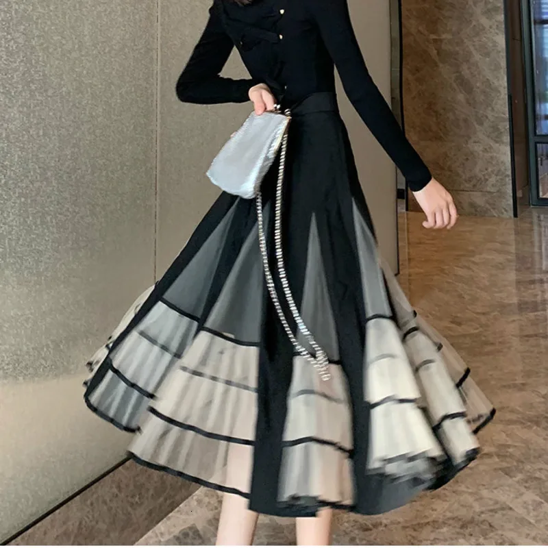 LANMREM 2020 Новое весеннее контрастное цветное Плиссированное Женское платье