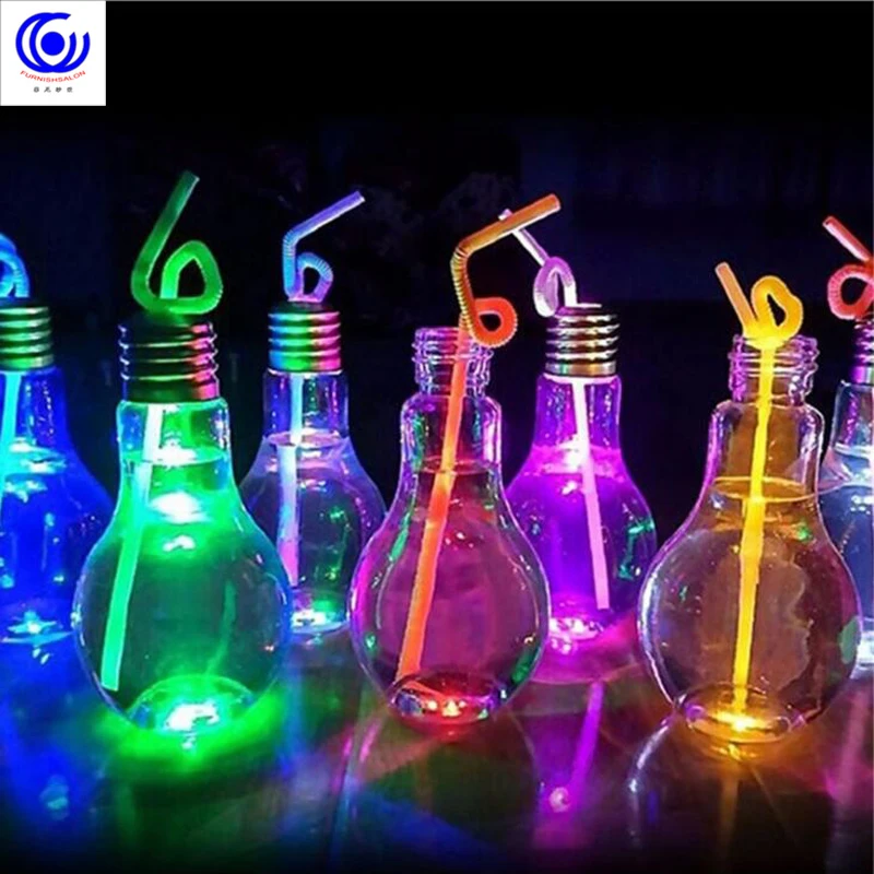 Креативный светодиодный светильник пластиковая прозрачная лампа бутылка для