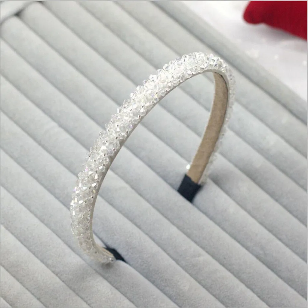 Винтажные женские Стразы лента Для Волос с хрустальными бусинами повязка обруч