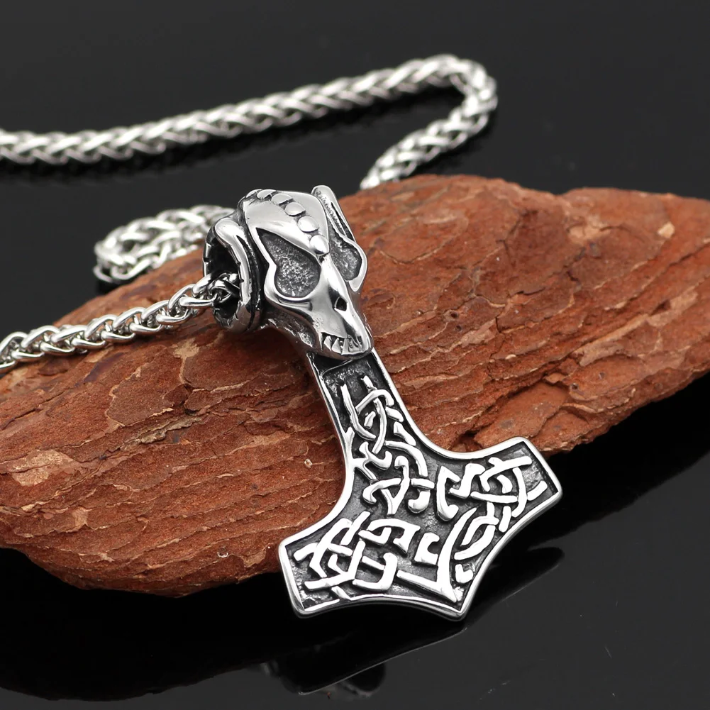 Youshone Norse из нержавеющей стали викингов череп козла Молот Тора амулет в виде