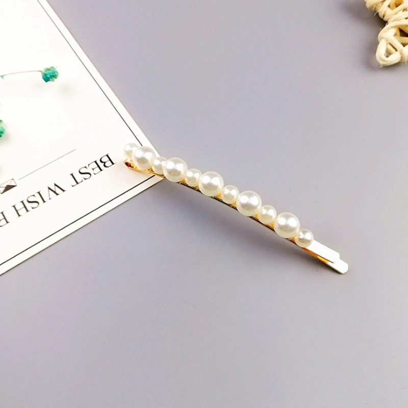 

Pearl Hair Clips Geometric Hairpins Sweet Barrettes Side Clip Fixed Bangs Fashion Hair Accessories for Girls Women