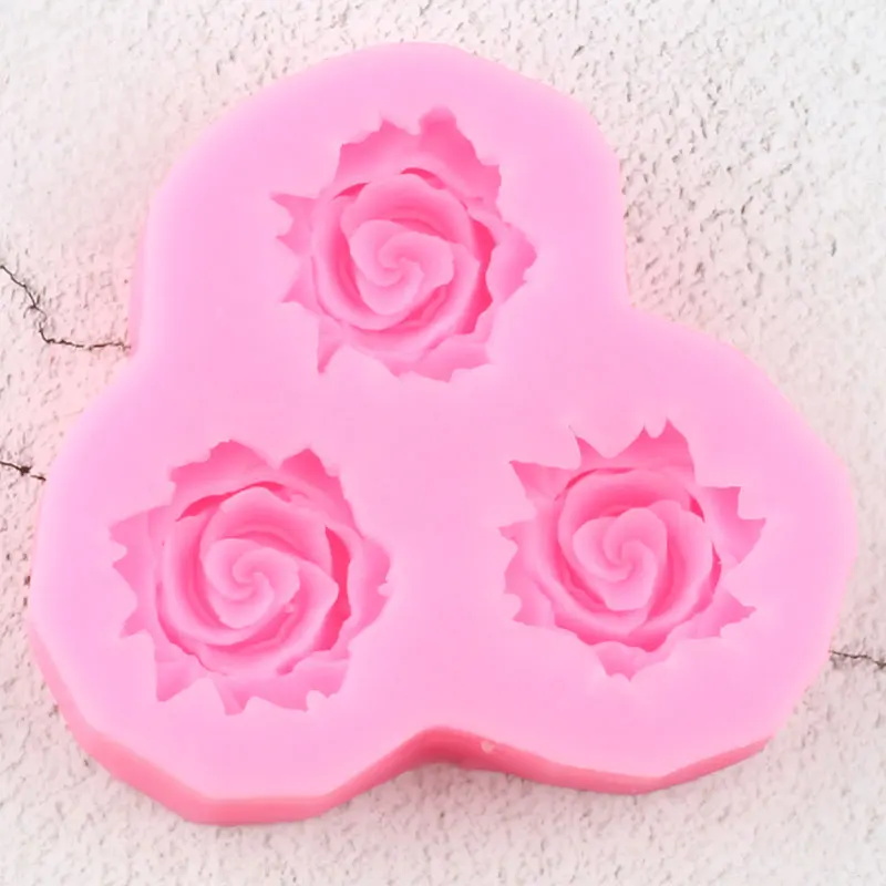 Розовые цветы шоколадные помадки инструменты для украшения свадебного торта 3D