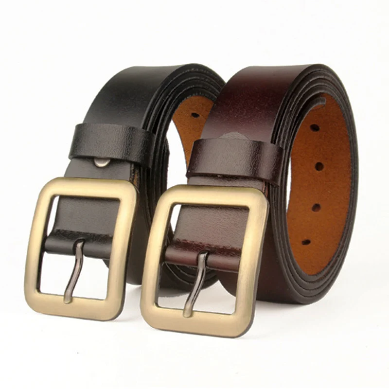 

2022 New Gold Pin Buckle Men Belt Genuine Leather Cowskin Belts for Jeans Cinturones Para Hombre cinturones para hombre