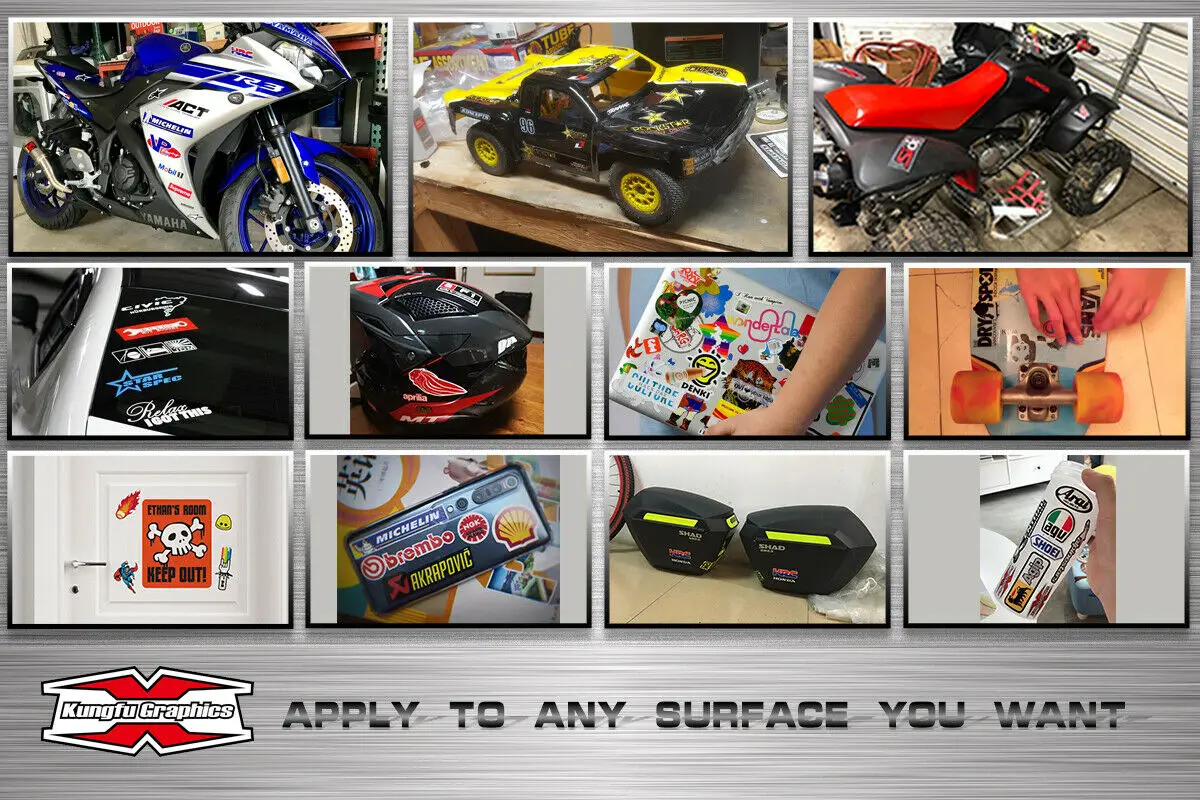 KUNGFU GRAPHICS Водонепроницаемая термостойкая виниловая наклейка MX Racing Набор стикеров