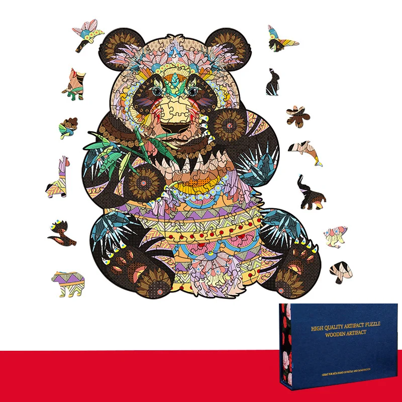 Уникальные деревянные 3d-головоломки в виде животных пазлы-панды с затруднением