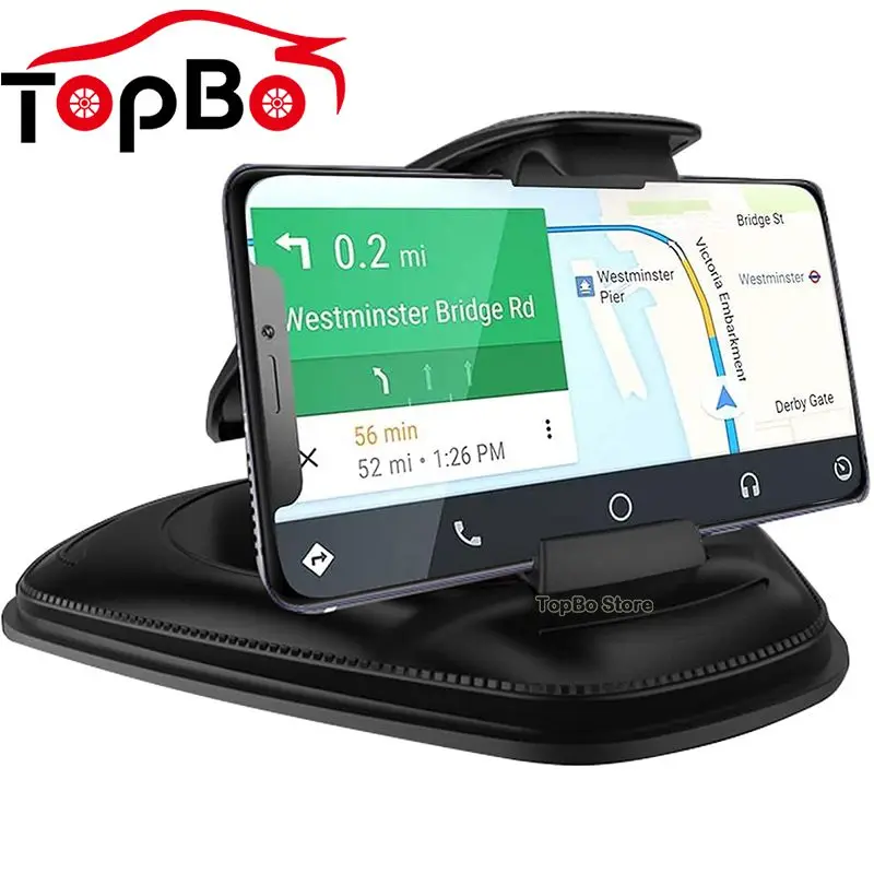

Dashboard Phone Holder Stand Hud Leather Mobile Phone Mount Clamp Suction Cup Smartphone Car Holder Universal GPS Navigation