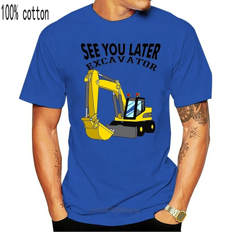 

Футболка мужская с надписью «See You After Excavator», забавная тенниска в стиле Харадзюку, майка для маленьких мальчиков, лето
