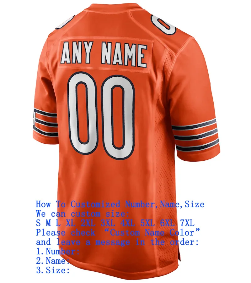 

«Сделай сам», американские футбольные майки Чикаго, поля, Мак, Trubisky, Urlacher, Payton, Butkus, Ditka, Jackson, Smith, Mcmhon, игровые майки для фанатов