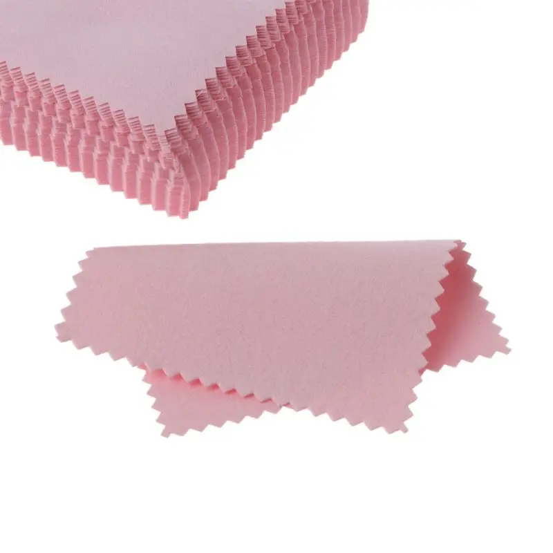 

50Pcs Pink Polishing Cleaning Cloth Jewelry Gold Cleaner Jewelry Tools for Gold Brass and Copper Jewelry