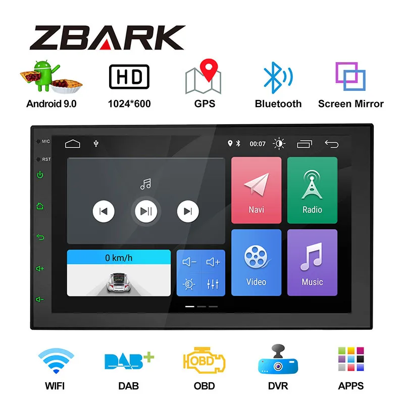 2 Гб ОЗУ Универсальный Android 9 0 двойной Din 7 дюймов четырехъядерный GPS навигатор
